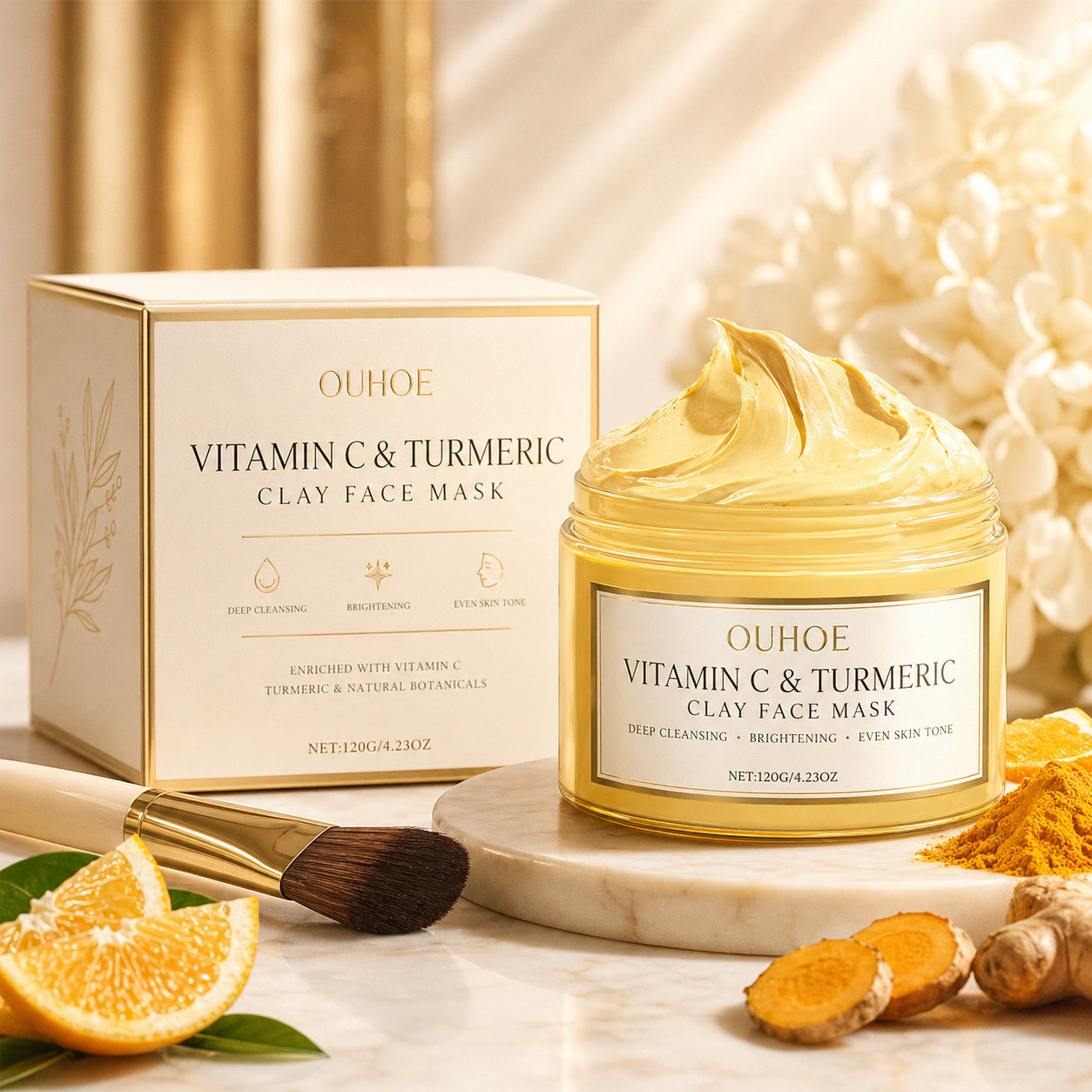 OUHOE Vitamin C & Turmeric Clay Face Mask