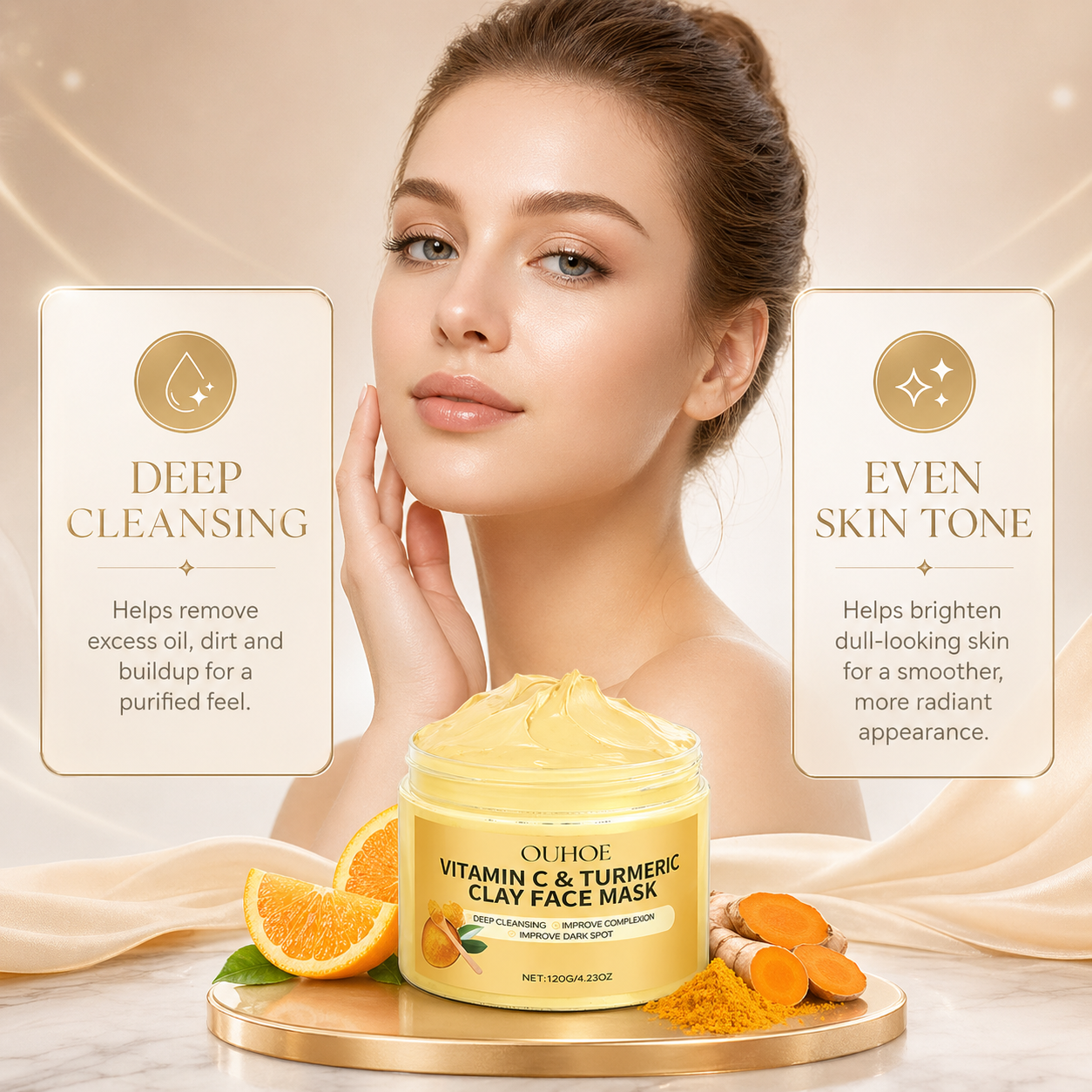 OUHOE Vitamin C & Turmeric Clay Face Mask