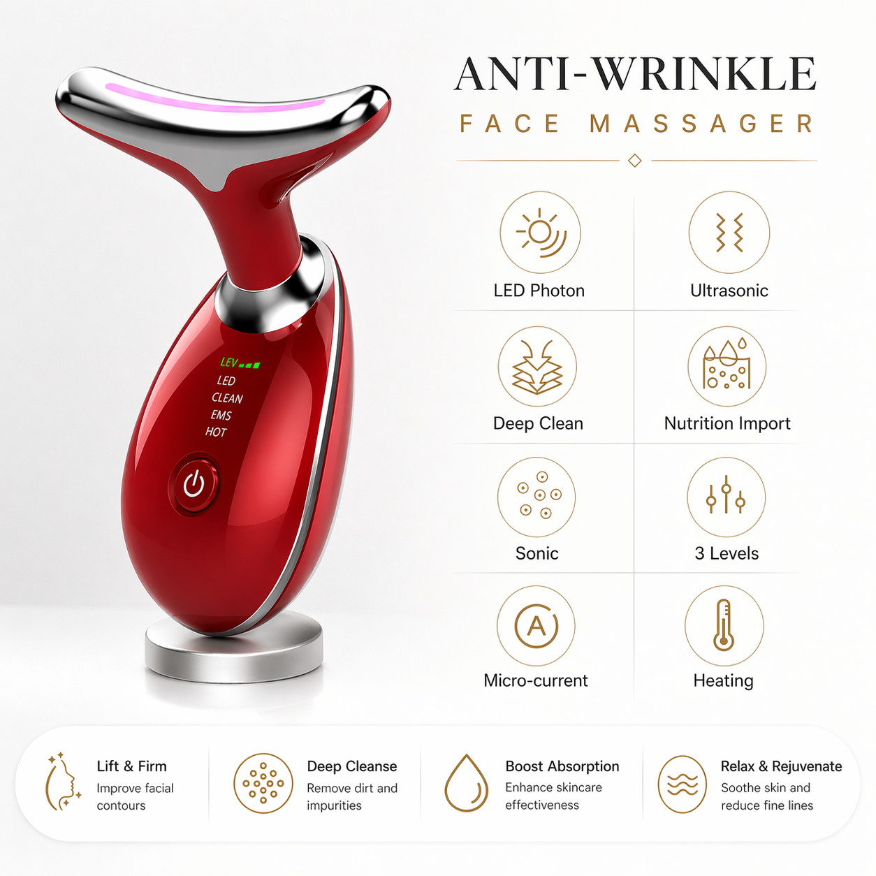 Anti-Wrinkle Face Massager & Sculpting Device