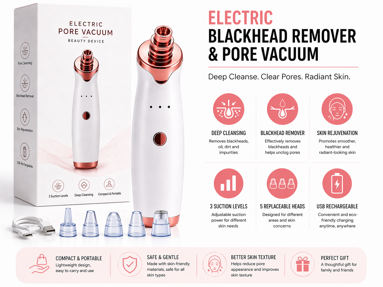 Electric Blackhead Remover & Pore Vacuum